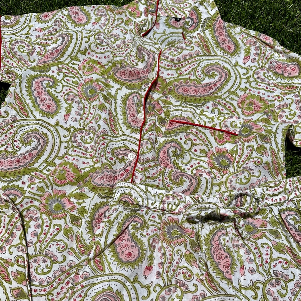 Sold on mercari Pajama Button down top and shorts set - Picture 2 of 6